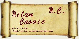 Milun Čaović vizit kartica